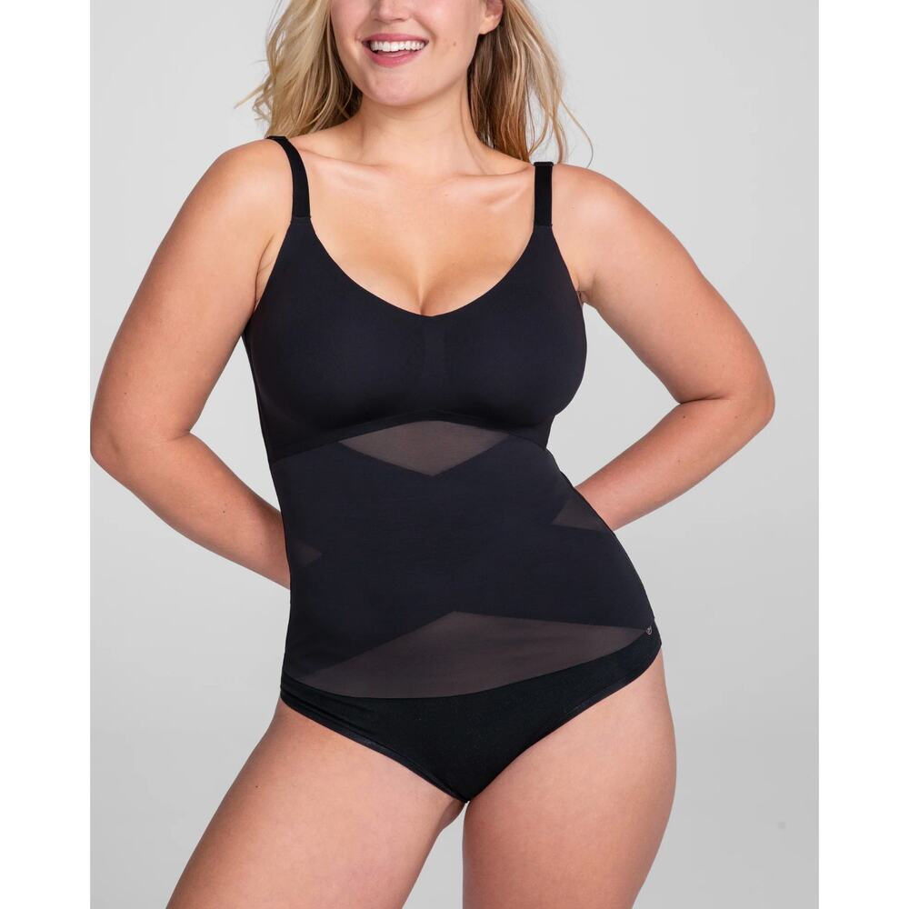 Honeylove LiftWear Shapewear Cami Women 3X Plus Black DoubleKnit Built In Bra